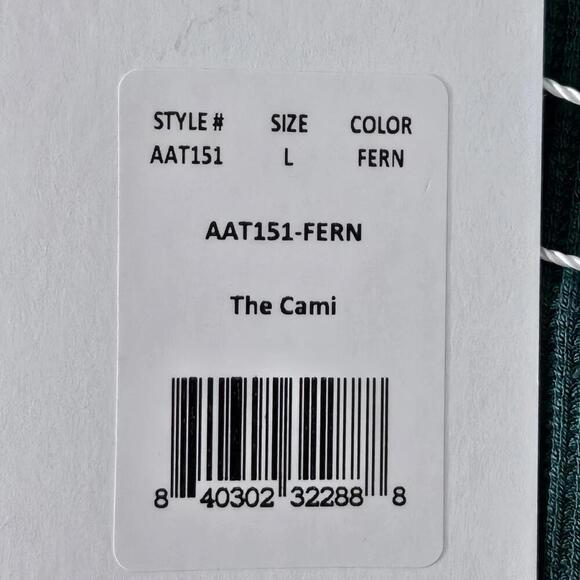 2/$30 Andie The Cami Waffle Tank Top Fern Size L | Soft & Casual Lounge Style - Picture 7 of 8